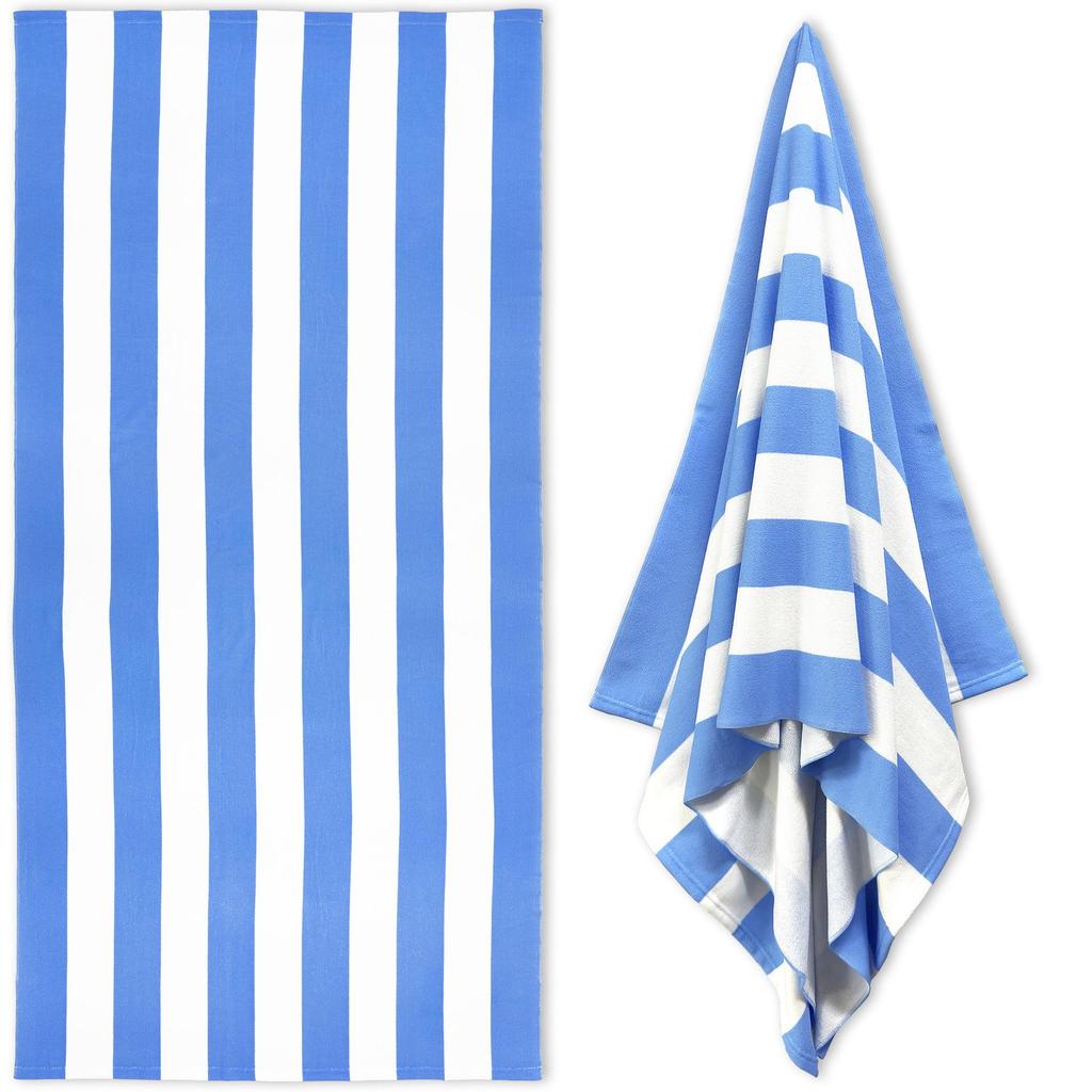 Ultra-Absorbent Quick-Drying Striped Beach Towel with Custom Digital Print