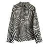 Color Blocked Casual Loose Shirt Women's Button Up Top T-shirt