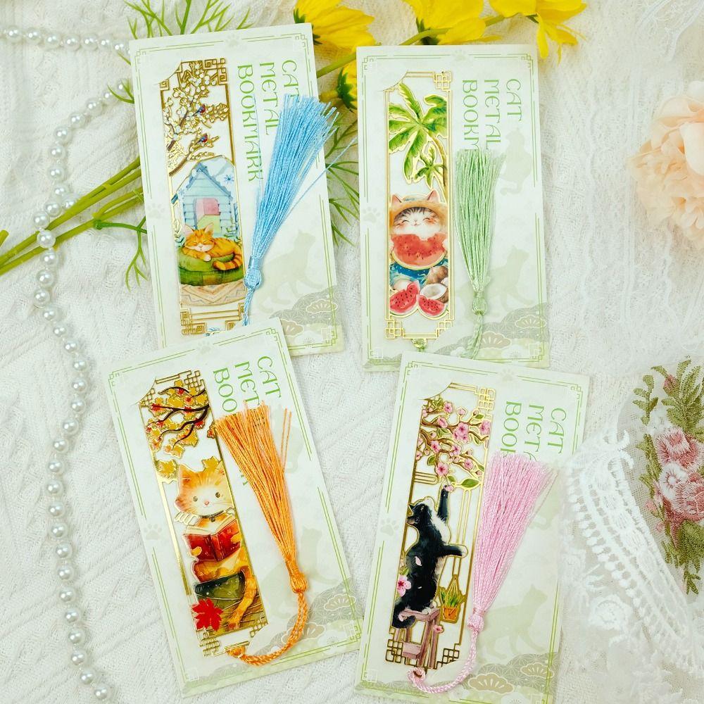 Metal Metal Hollow Bookmark With Tassel Book Page Marker Creative Book Page Holder Book Lovers