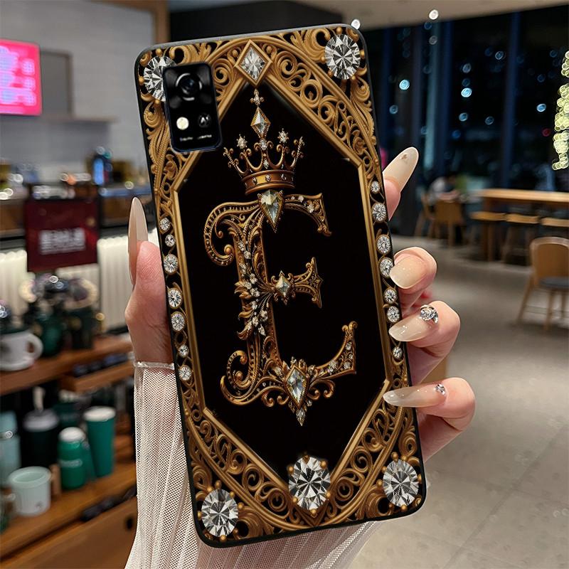 

Phone Case For ZTE Blade A31 Fundas Capa Soft Black Silicone Back Cover Initial Letters Pattern Fashion Protective Casing Coque ZTE Blade A31