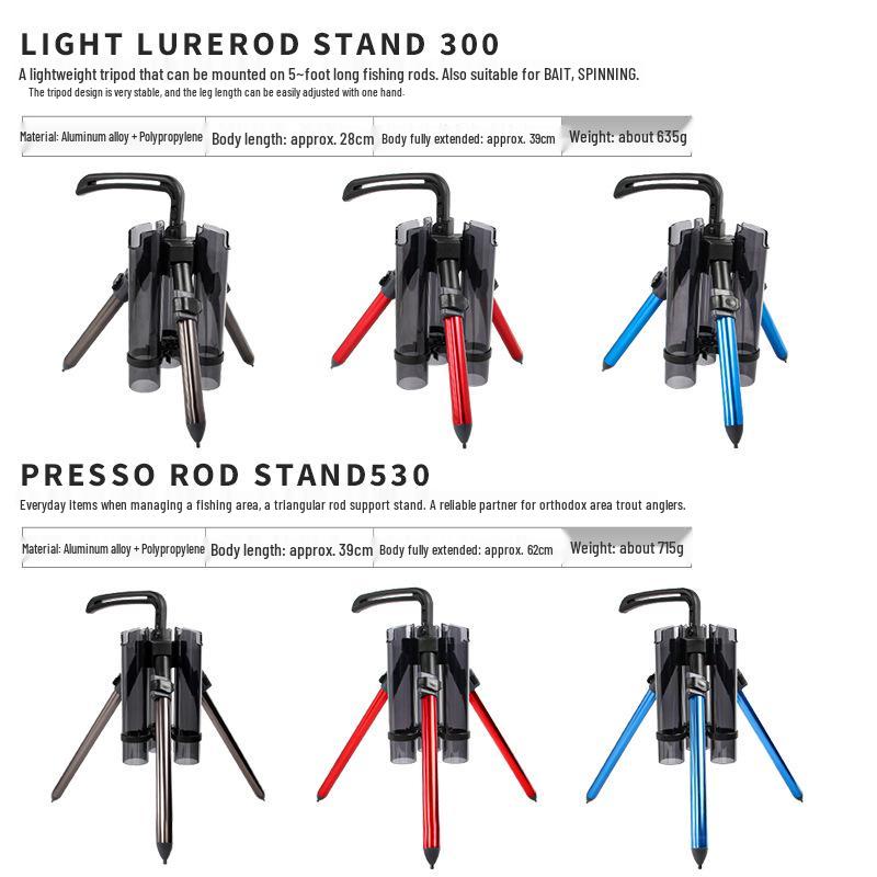 LETOYO Portable Aluminum Fishing Rod Tripod Stand with Tube Inserter