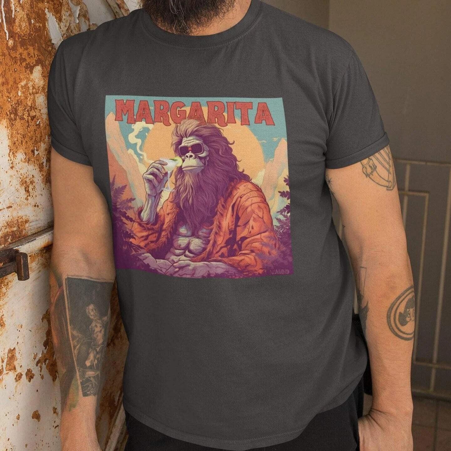 Bigfoot Margarita Shirt, Bigfoot Cocktail Shirts Margarita Drink Gifts 4XL