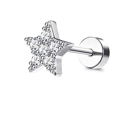 Bobisty 16G Cartilage Earrings for Women Stainless Steel Helix Piercing Jewelry Leaf Butterfly CZ Studs