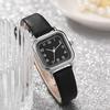 Women Quartz Watch Square Dial Soft Faux Leather Strap Accurate Adjustable Pin Buckle Students Girls Wristwatch Fashion Jewelry Birthday Gift