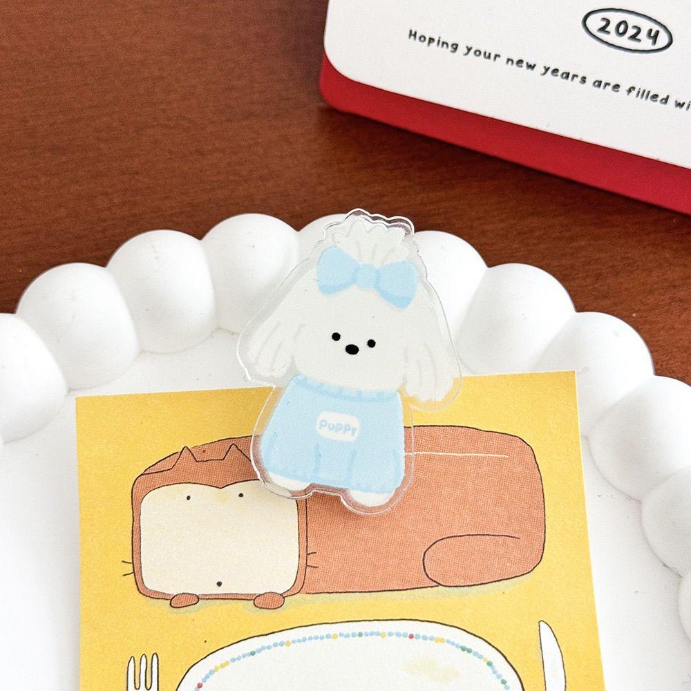 Cute Cat Acrylic Clip Sealing Long Tail Binder Clip Scrapbook Note Paper Clips for Student Kawaii Stationery Gift