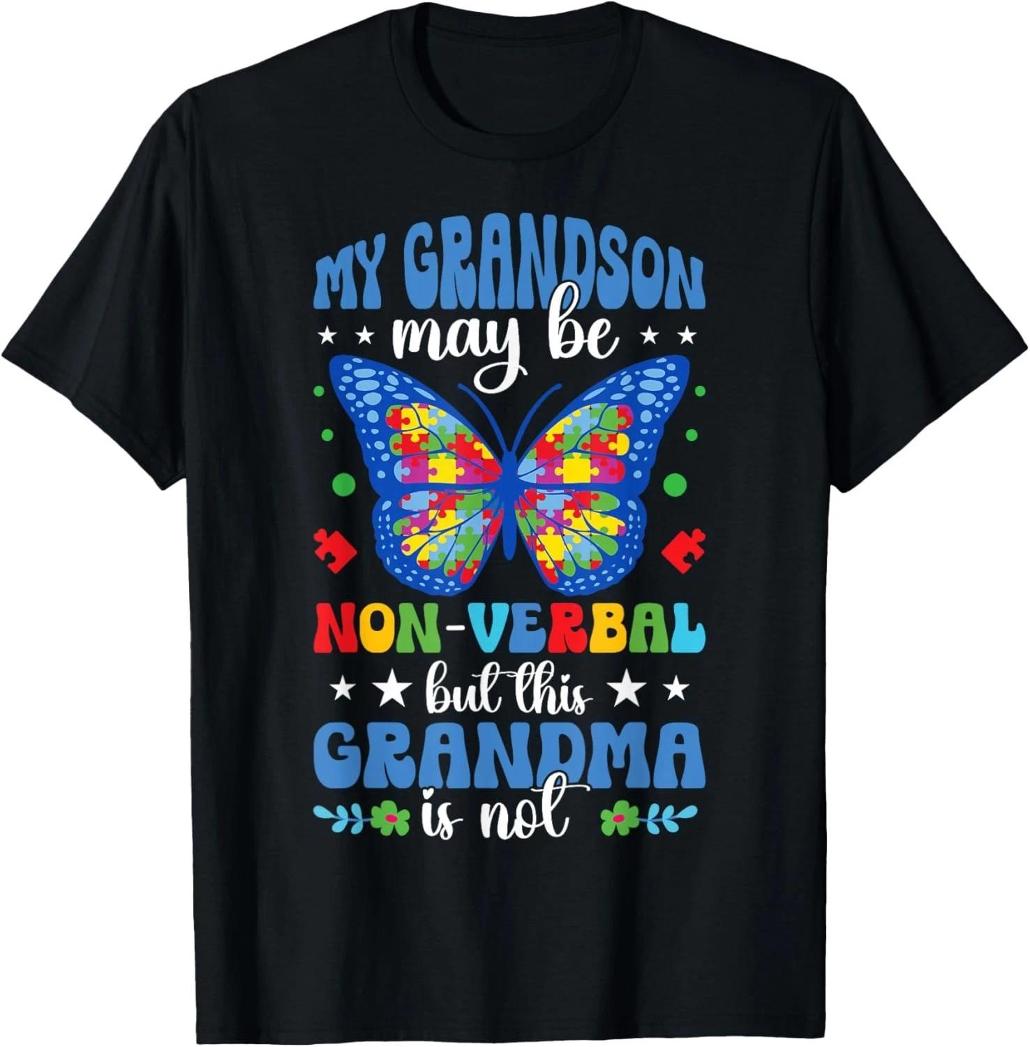 My Grandson Proud Autism Grandma Autism Warrior Grandma Gift Unisex T-Shirt S