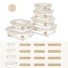 S SALIENT Glass Storage Pack and Dishwasher Set of Beige Heat-Resistant Containers, & Go, Microwave, Oven, Safe, 6,