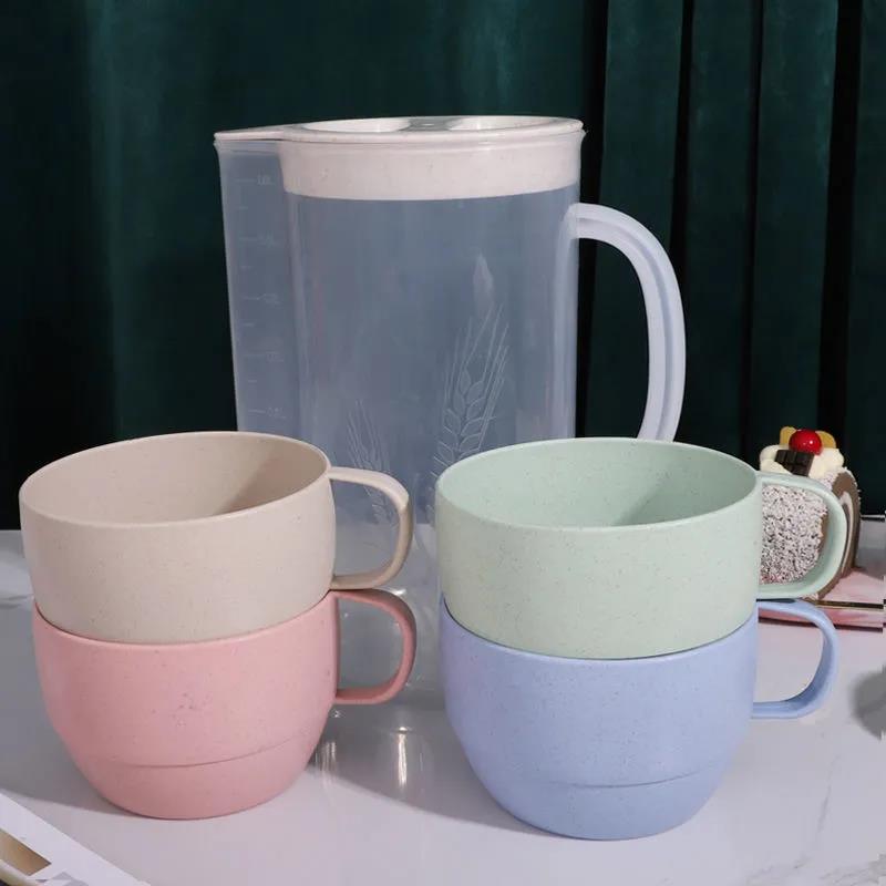 Cold Kettle Plastic Zha Kettle Than Glass Heat-resistant and High-temperature Household Cold Water Cup Set Large Capacity Fruit Jug