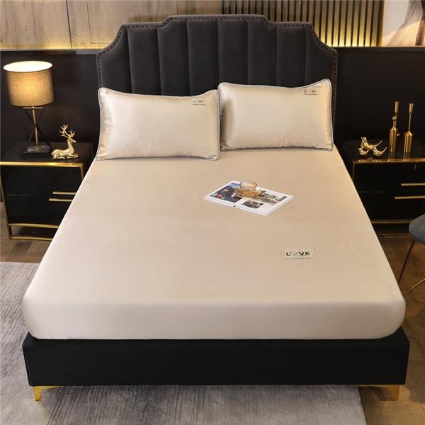 3 pezzi Set biancheria da letto in seta Set di biancheria da letto di lusso per bambini Twin Completo Queen King Size Lenzuola Set Lenzuola in raso Federe Biancheria da letto Lenzuola piatte con angoli