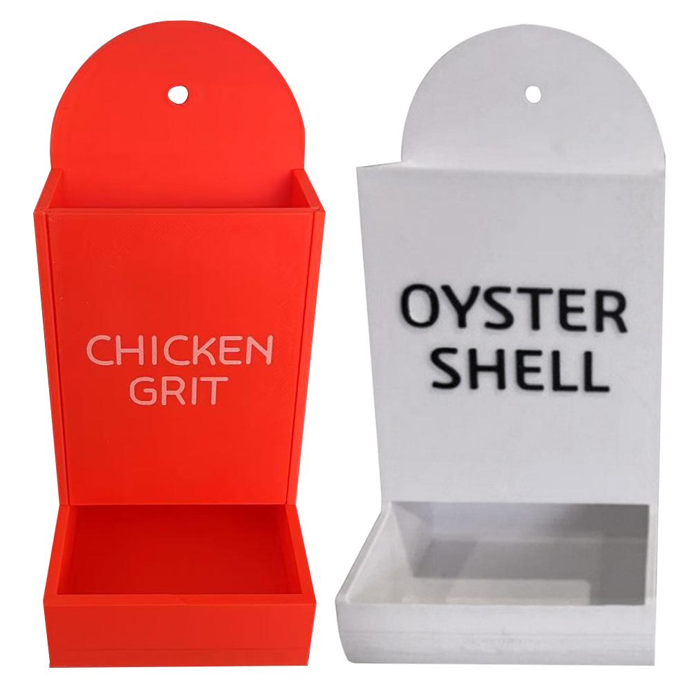 1/2pcs Chicken Oyster Shell Feeder And Grit Feeder Plastic Chicken Feeder Chicken Coop Accessories Automatic Chicken Feeder