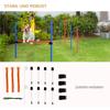 Dog Agility Training Equipment, Agility Exercise Set, Dog Agility Set, Slalom Hurdle Jump Ring for Dogs, 3-in-1 Dog Sports Training Course, Blue+Red