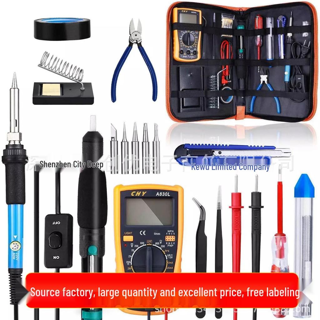60W Dual Voltage Soldering Iron Kit with Adjustable Temperature