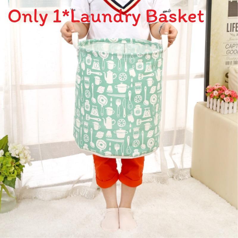 Collapsible Cotton Linen Laundry Basket With Handle For Clothes And Storage In Modern Home Decor