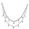Metal Skull Cross Pendant Hip Hop Belt Chain For Men And Women
