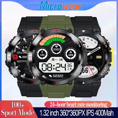 Outdoor Smart Watch Men Women Sports Blue Tooth Call Smartwatch 100+ Sport Models Heartrate 400mah For Xiaomi Pk Amazfit T Rex 2