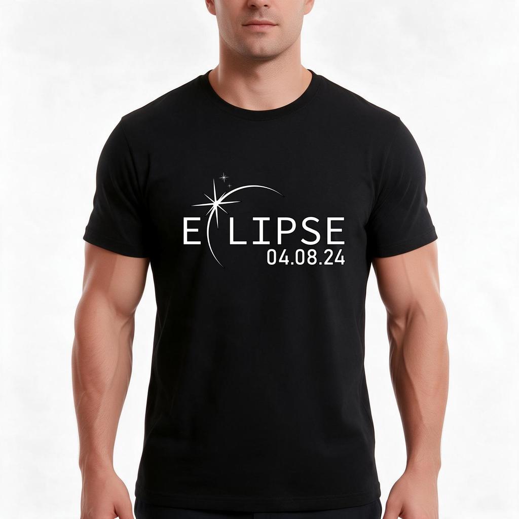 The Eclipse Tshirt Summer Casual Cotton Tee Oversized Streetwear Tops Vintage Graphic Print Loose Fit Short Sleeve