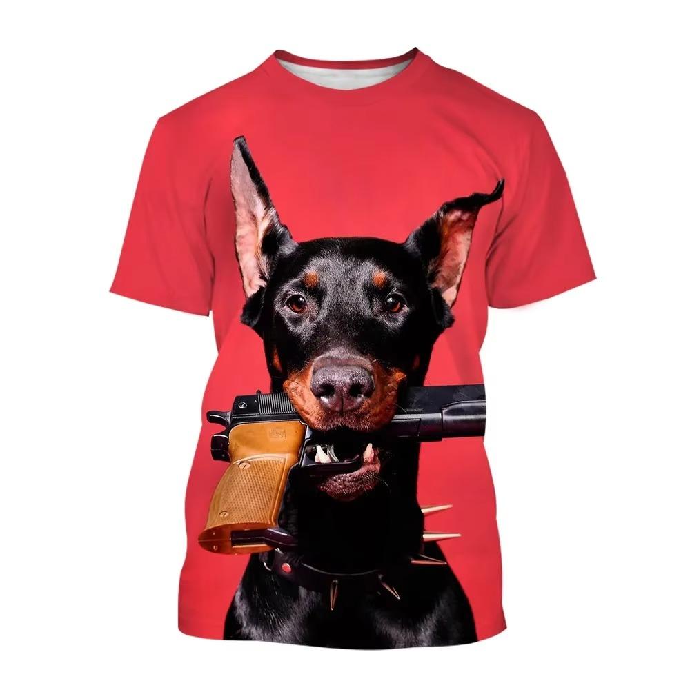 Summer Fashion Fun Animal Dog Pattern T-Shirt New Trend Casual 3D Printed Crew Neck Short Sleeve Top