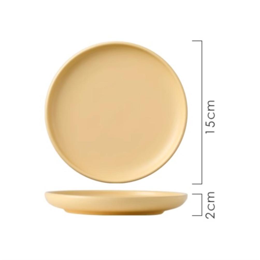 Keramik Runde Form Creme Farbe Teller Essgeschirr Sets Große Kapazität Teller Dessert Salatteller Schönes Tischgeschirr Tischservice