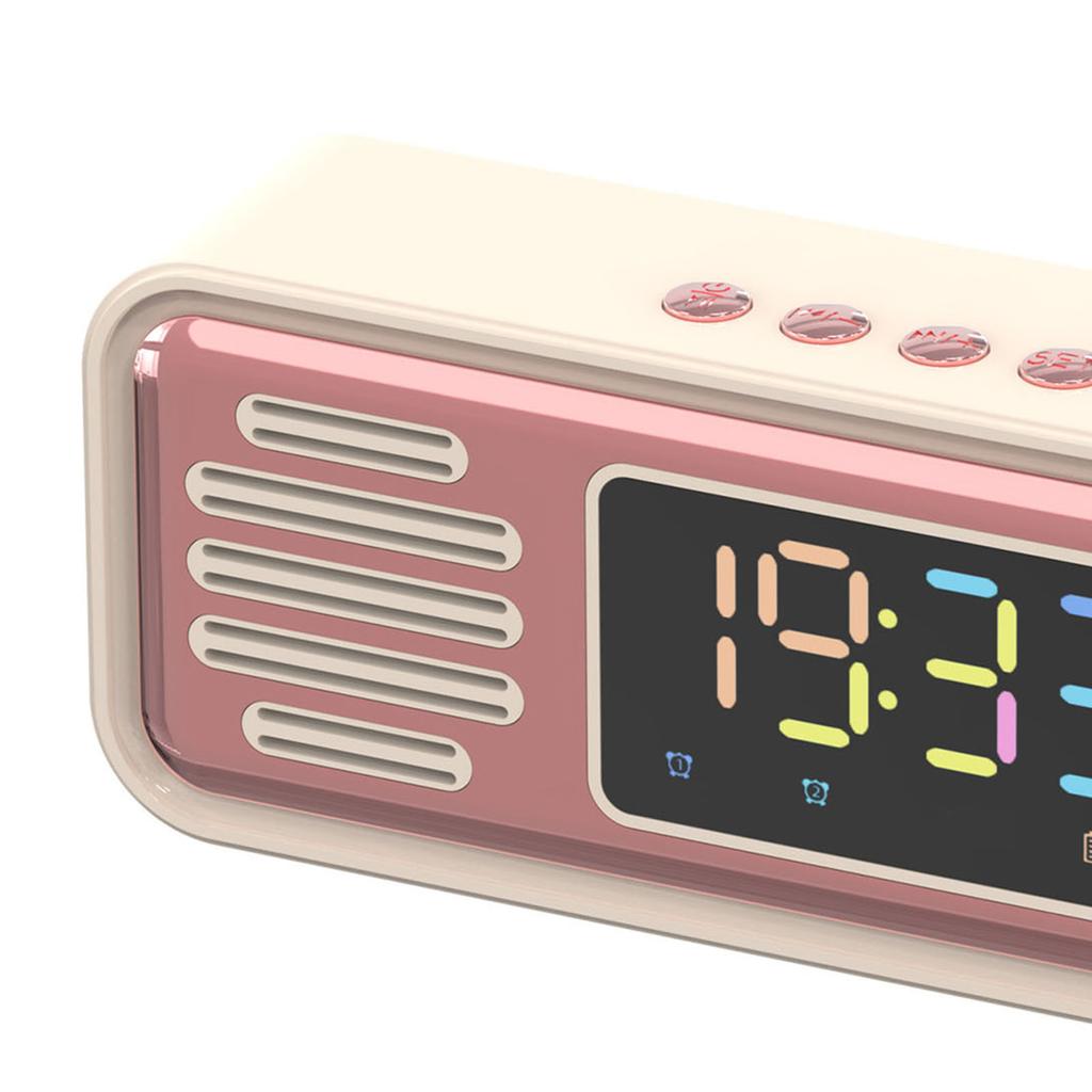 Bluetooth Speaker Portable Innovative Retro Tabletop Alarm Wireless Speaker with LED Color Screen
