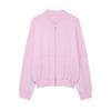 ZA 2026 Womens Casual Slim Fit Zip Up Jacket Solid Color Round Neck Long Sleeve Top
