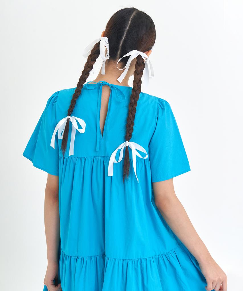 Retour Deux Vingt Quatre Wavy Tiered Midi One-Piece (Aqua Blue)