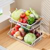 Space Saving Metal 2 Layer Produce Organizers With Rustproof Easy Cleaning Surfaces Home Storage Solution