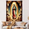 "Virgin Mary Surrounded by Golden Roses" Patterned Tapestry Home Decor, Suitable for Bedroom and Living Room, Gift