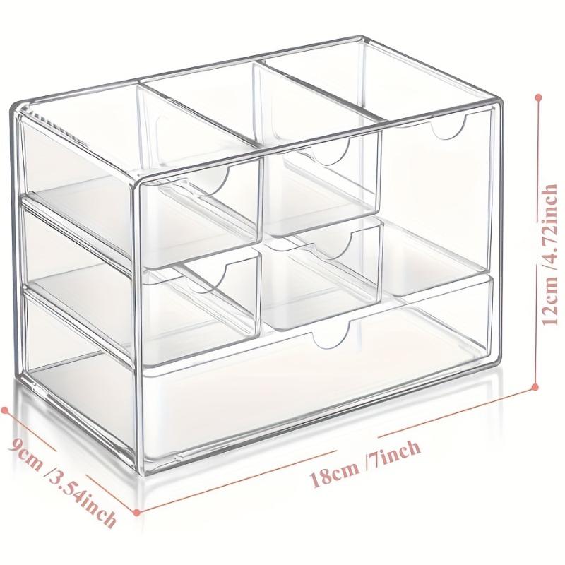 

Clear Acrylic 6-Girds Storage Box Transparent Drawers Organizer Lipsticks Eyeshadows Hair Accessories Jewelry Storage Organizer