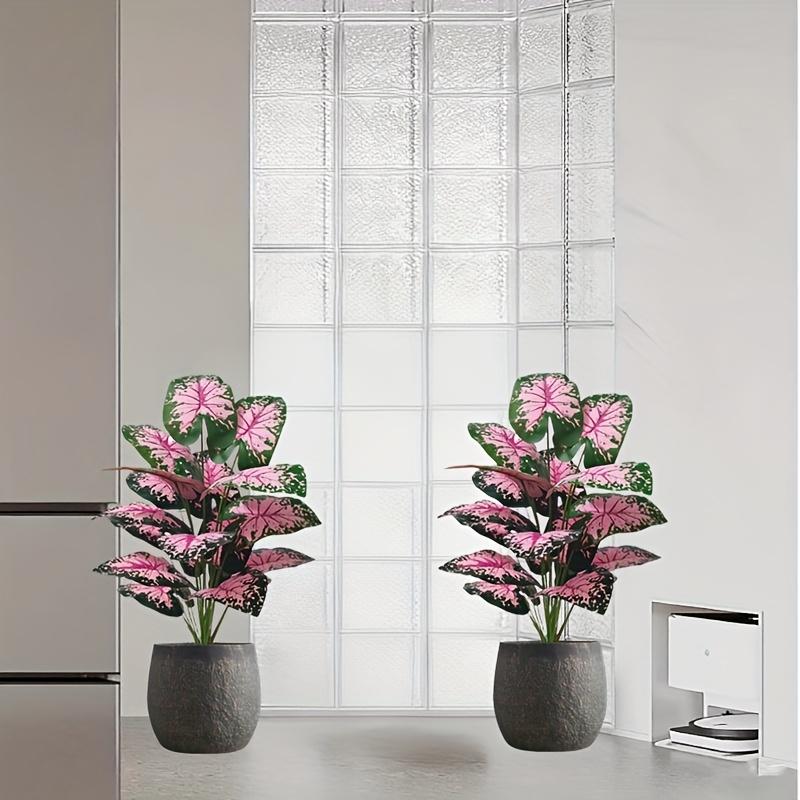 2pcs Outdoor Artificial Plants with A Realistic Touch, Featuring Colorful Monstera Leaves, Indoor/Outdoor Decor