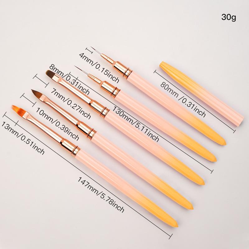 

Набор кистей для градиентного омбре-нейл-арта из 5 штук с металлическими ручками