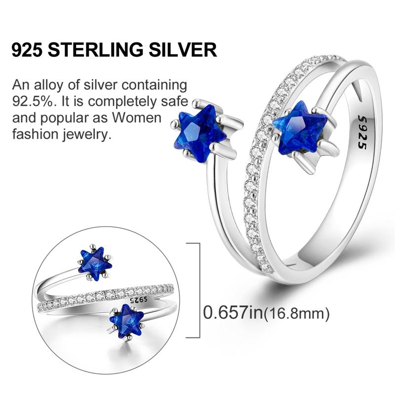 925 Sterling Silver Rings Colorful Cubic Zirconia Finger Rings For Women Girl Original Design Party Wedding Jewelry 
