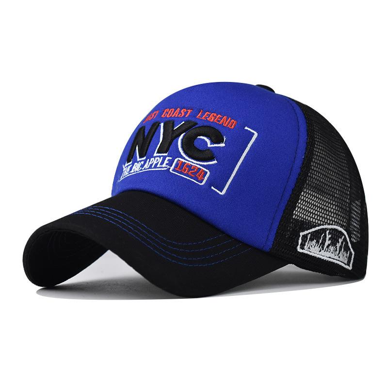 Cap Baseball Nyc Letter 3d Embroidery Color Blocking Mesh Cap Duck Cap Tongue