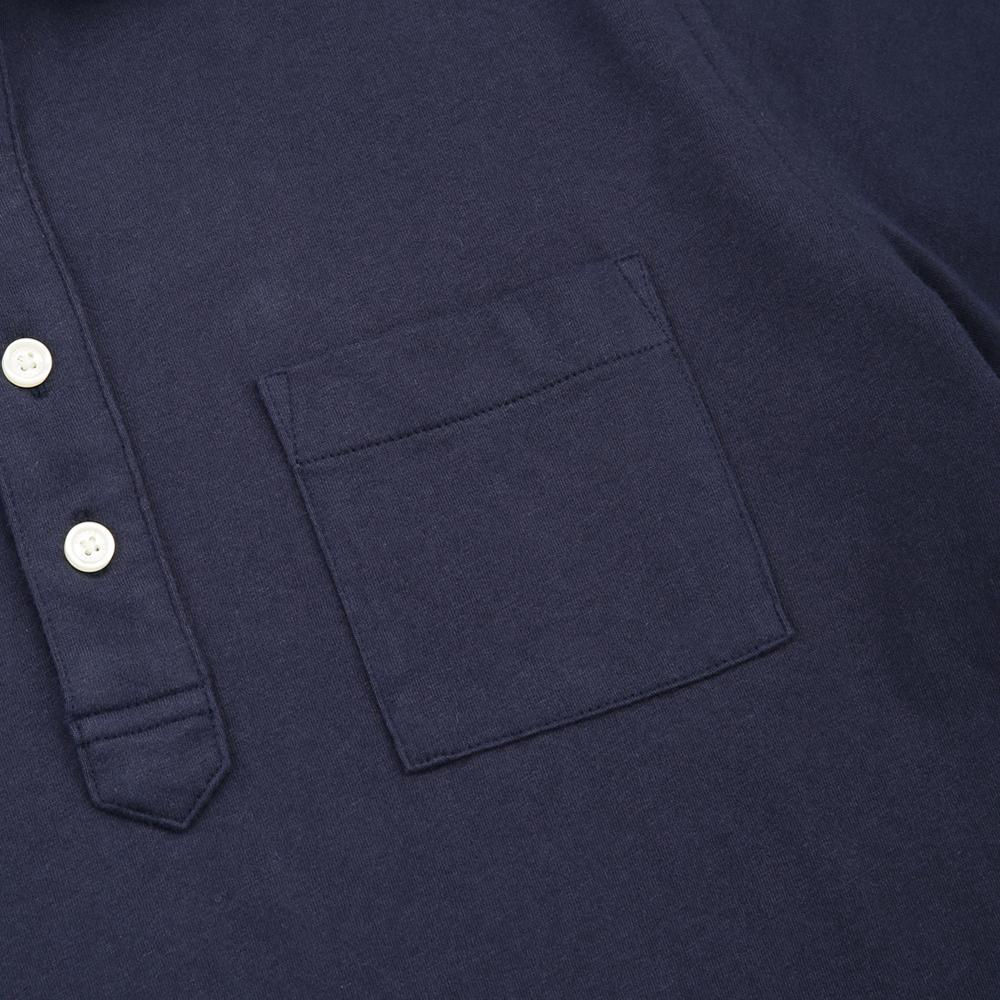 BROOKS BROTHERS Jersey Vintage Pocket Polo Shirt (Navy) (Bbntmm7419Qem)