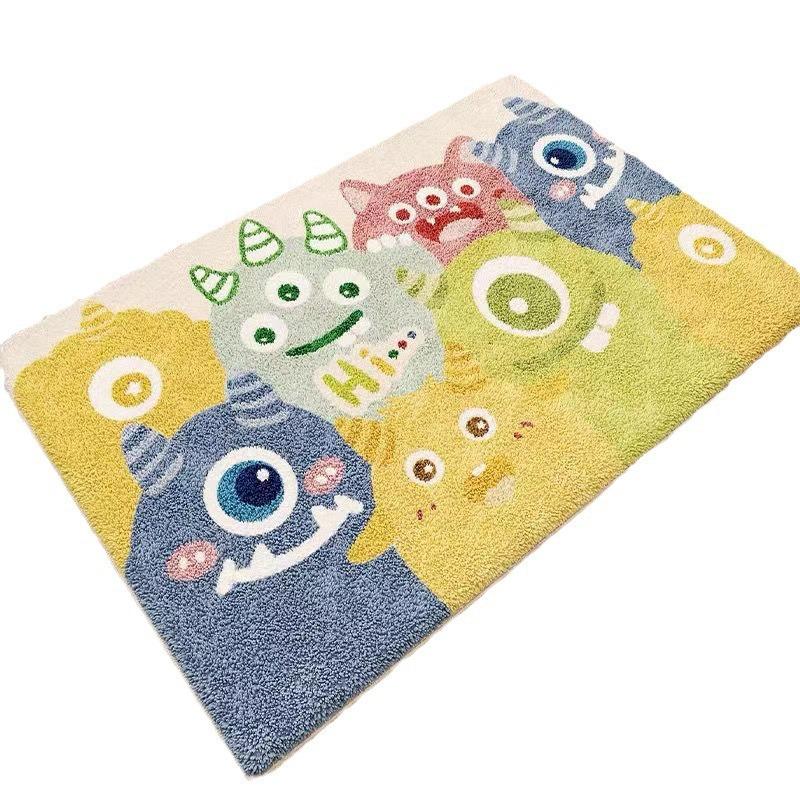 Absorbent Monster Bathroom Floor Mat Bathroom Floor Mat Imitation Cashmere Door Mat Non-slip Mat Household Bedroom Carpet Door Mat
