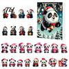 Chinese Style Panda Decor 2D Acrylic Cute Ornaments Advent Calendar, 24 Days Christmas Holiday Party Favors for Kids Countdown Collectible Hanging