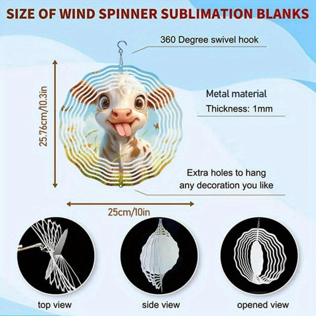 Hravý vyplazující jazyk kráva kovová zvonkohra venkovní zahradní dekorace rotující uklidňující modrý zvuk nejsou potřeba baterie sváteční dárek