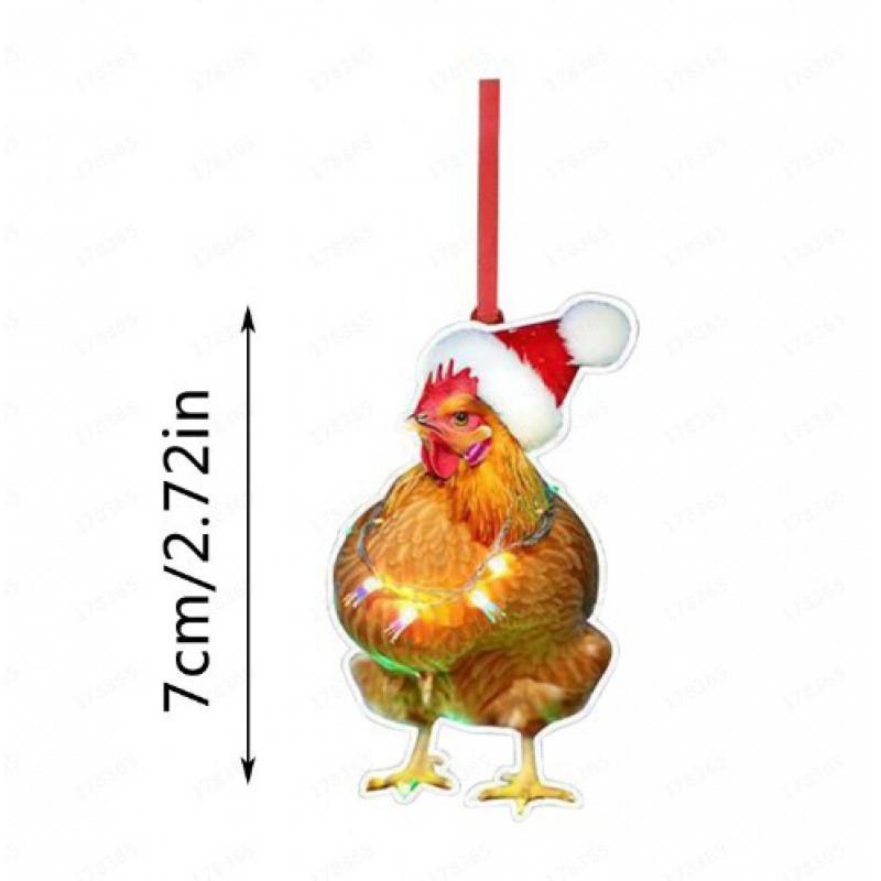 

Очаровательные акриловые фигурки животных для рождественского украшения дома и аксессуары для автомобиля 6