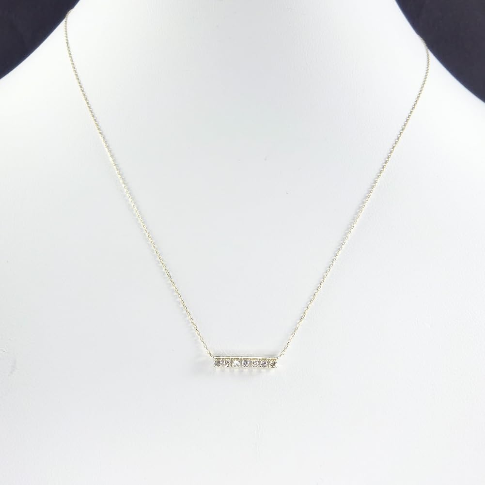 and My Jewelry K10 Diamond 10k Yellow 7 Diamond Pendant SI High Quality [Your Box] Necklace, Gold, Stones, Level, [April Birthstone] [Gift Wrapped]