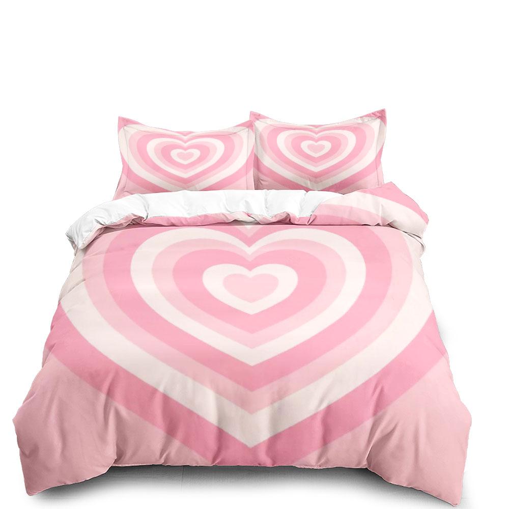 Turquoise Heart Wave Abstract Duvet Cover Set King Queen Double Full Twin Single Size Bed Linen Set