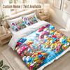 Smurfs Cute Bedding Set, 1 Duvet Cover & 2 Pillowcases Soft Comfortable Bedroom Home Textile Decor