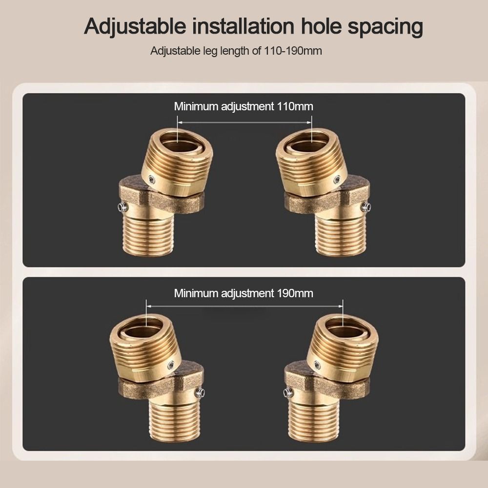 Copper Angled Curved Foot Angle Adjustment Wall Mounted Shower Faucet Adapter Thickened Eccentric Screw Corner Bathroom Hardware