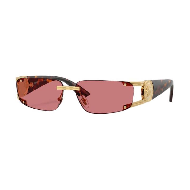 Versace Temple logo metal rectangular sunglasses men's gold 42362909 O2291-O10027559_ONUL-gold 59