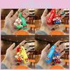 Adorable Mario Couple Keychain In Cartoon Style With Colorful Hats Rubber Material
