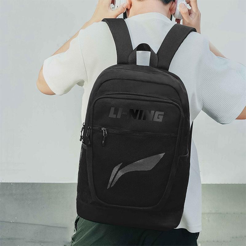 Li Ning Polyester Backpack Regular Unisex Black YBSU033-1