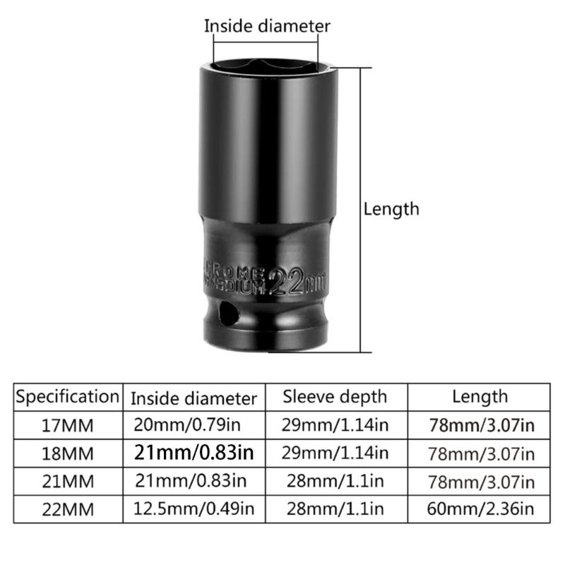 Convenient 1/2inch Extended HexSocket 1/2Inch Drive Metric Deep Impact Socket Easy to Use Tool for Secure Fastening