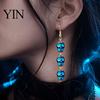 Funny Cartoon Jewelry 1 Pair Acrylic Halloween Earrings for Women, Triple Skulls Drop Dangle Gothic Skull Earrings, Gifts Holiday Cosplay Party