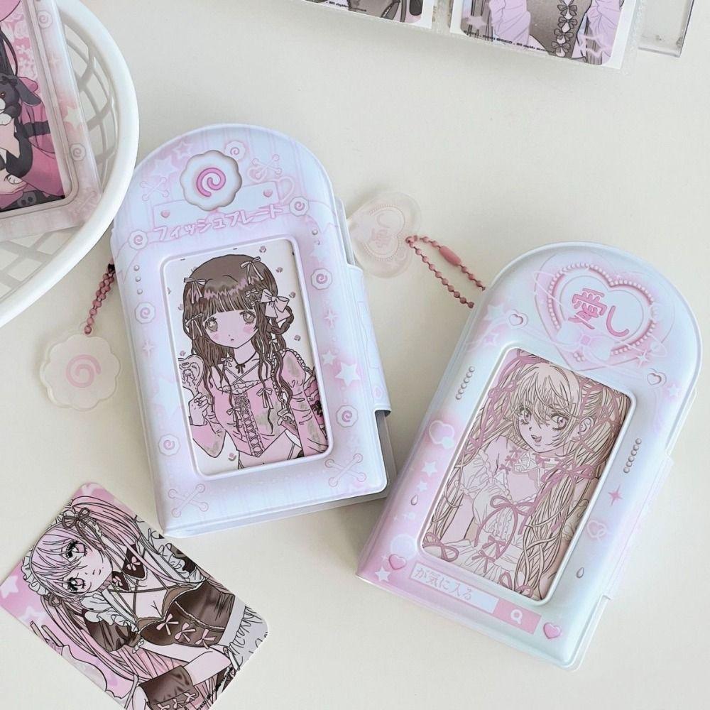 INS Sweet Love Card Album PVC with 16 Internal Pages Photocard Binder 3 Inch Mini Collectible Card Album