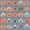 50 Crab Doodle Stickers Personalized Cartoon Marine Life Decorative Water Cup Mobile Phone Case Suitcase Stickers
