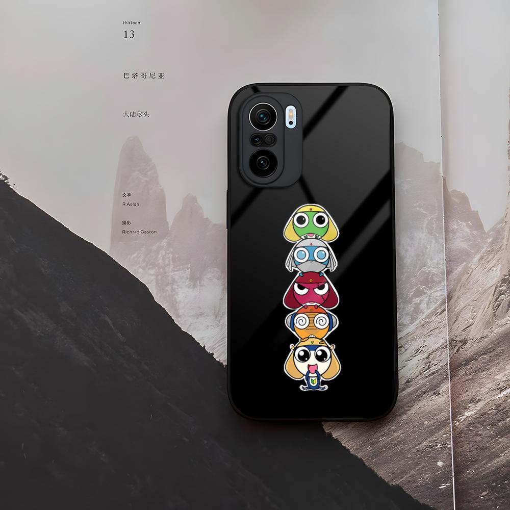 Cartoon Keroro Gunsou Frog Phone Case Tempered Glass For Xiaomi 15 14 12 Lite Pro 13 11t Lite POCO M6 M5 X6 X5 X3 F5 F6 Pro Cove