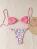 Triangle Strap Pearl Sexy Bikini Split Swimsuit